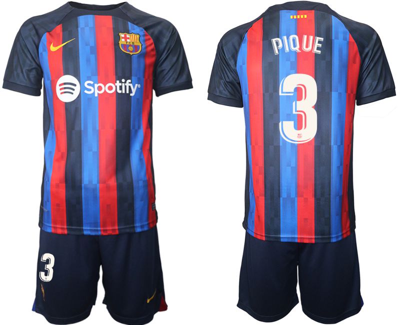 Men 2022-2023 Club Barcelona home blue 3 Soccer Jersey